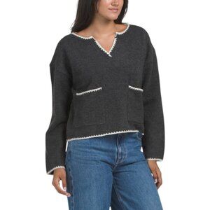 LUSH Whipstitch Pocket Front Cardigan